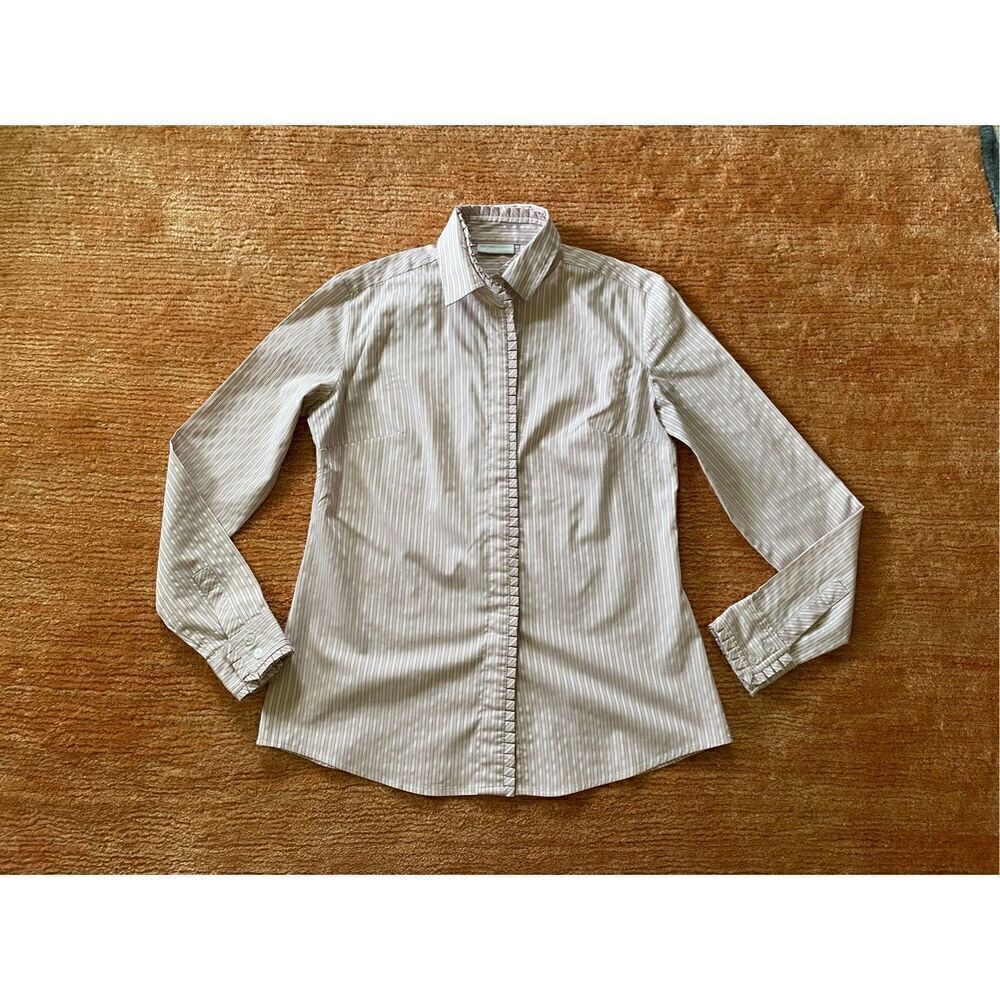 NY&C stretch women's striped long sleeve shirt